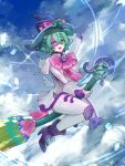  1girl duel_monster green_hair guardkite hat hat_bow magician multicolored_hair short_hair solo two-tone_hair windwitch_-_glass_bell witch witch_hat yu-gi-oh! yu-gi-oh!_arc-v yuu-gi-ou yuu-gi-ou_arc-v 