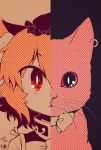  1girl animal animal_ears cat cat_ears chen chen_(cat) closed_mouth dated expressionless eyebrows_visible_through_hair face hat itsuki_(kisaragi) jewelry looking_at_viewer short_hair single_earring slit_pupils solo staring touhou whiskers white_pupils 