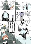  +++ ... /\/\/\ 2boys 2girls :| anger_vein armor backless_outfit bangs bare_back bare_shoulders beanie black_bodysuit black_cloak black_eyes black_gloves black_skirt blue_hat bodysuit brown_eyes brown_hair chaldea_uniform closed_mouth comic day edmond_dantes_(fate/grand_order) eiri_(eirri) elbow_gloves eyebrows_visible_through_hair fate/grand_order fate_(series) fingerless_gloves fleeing fujimaru_ritsuka_(female) gloves green_cloak green_hair green_hat green_jacket grey_skin hair_between_eyes hair_over_one_eye hassan_of_serenity_(fate) hat horns jacket king_hassan_(fate/grand_order) long_sleeves motion_blur multiple_boys multiple_girls o_o open_mouth outdoors parted_lips purple_hair running skirt snow snowman solid_circle_eyes spikes spoken_ellipsis sweat translation_request v-shaped_eyebrows white_jacket yellow_eyes 