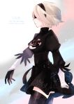  blindfold dress short_hair white_hair yorha_no_2_type_b 