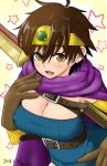  1girl arioarimura breasts cleavage dragon_quest dragon_quest_iii dress large_breasts short_hair solo 