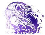  1girl absurdres choujigen_game_neptune commentary_request from_side hair_ornament highres long_hair looking_at_viewer monochrome neptune_(series) power_symbol purple_heart shishin_(shishintei) solo symbol-shaped_pupils 