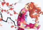 kimono long_hair pink_eyes pink_hair usami_ichika 