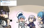  4girls =_= ahoge basket beans black_serafuku blonde_hair blue_hair blush braid brown_eyes brown_hair bullet_hole closed_eyes coat commentary_request crescent crescent_hair_ornament dated eating elbow_gloves fourth_wall gloves gradient_hair hair_bun hair_ornament hamu_koutarou hat highres kantai_collection long_hair looking_at_viewer multicolored_hair multiple_girls open_mouth purple_hair red_eyes sado_(kantai_collection) sailor_hat school_uniform serafuku setsubun shaded_face short_hair short_hair_with_long_locks single_braid sleeves_rolled_up surprised translation_request twitter upper_body urakaze_(kantai_collection) uranami_(kantai_collection) violet_eyes white_gloves white_hat yayoi_(kantai_collection) 