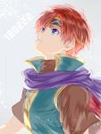  1boy blue_eyes fire_emblem fire_emblem:_fuuin_no_tsurugi headband male_focus redhead roy_(fire_emblem) scarf solo 