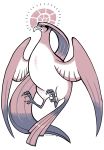  claws commentary emphasis_lines flying full_body helix_fossil highres monochrome no_humans pidgeot pokemon pokemon_(creature) pokemon_(game) pokemon_rgby signature solo stern twitch_plays_pokemon wings 