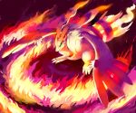  blue_eyes claws fire full_body glitchedpuppet highres looking_away looking_down no_humans pokemon pokemon_(creature) pokemon_(game) pokemon_bw reshiram solo 