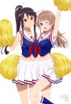  2girls absurdres cheerleader high_school_fleet highres multiple_girls munetani_mashiro nakamura_naoto nosa_kouko simple_background 