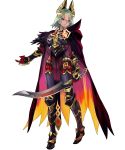  dark_skin earrings fire_emblem fire_emblem_heroes full_body gradient_hair highres jewelry laegjarn_(fire_emblem_heroes) long_hair multicolored_hair solo transparent_background 