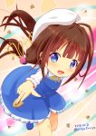  blue_eyes brown_hair dress hinatsuru_ai long_hair 