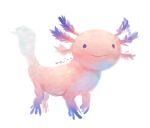  animal artist_name axolotl closed_mouth commentary_request full_body looking_at_viewer manino_(mofuritaionaka) no_humans original signature simple_background smile solo white_background 