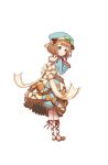  1girl ankle_lace-up beatrice_(princess_principal) blue_dress blue_hat blush bow brown_bow brown_eyes brown_footwear brown_hair cross-laced_footwear dress frilled_dress frills full_body hat hat_bow highres looking_at_viewer official_art princess_principal princess_principal_game_of_mission solo standing striped striped_dress transparent_background wide_sleeves 