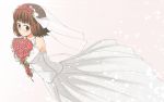  bouquet bridal_veil bride dress elbow_gloves flower gloves idolmaster kazuto_san rose solo veil wallpaper wedding_dress 