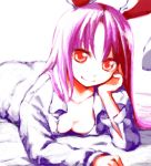  breasts bunny_ears cleavage iseki_(kuroshura_no_tabiji) long_hair purple_hair rabbit_ears red_eyes reisen_udongein_inaba touhou 