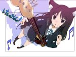 animal_ears bass_guitar cat_ears from_above guitar instrument k-on! okiura school_uniform solo 