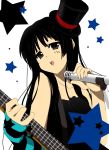 1girl akiyama_mio bangs bass_guitar black_hair blunt_bangs don&#039;t_say_&quot;lazy&quot; don&#039;t_say_lazy face_paint facepaint gothic_lolita hat hime_cut iga_tamaki instrument k-on! mini_top_hat solo top_hat 