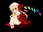  flandre_scarlet hat imari_yuka no_panties red_eyes ribbon side_ponytail touhou wings 