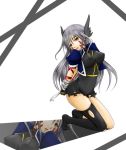  asymmetrical_clothes bad_id bdsm bondage facial_mark fingerless_gloves gloves head_wings headwings long_hair mahou_shoujo_lyrical_nanoha mahou_shoujo_lyrical_nanoha_a&#039;s mahou_shoujo_lyrical_nanoha_a's one_thighhigh open_mouth red_eyes reinforce silver_hair single_thighhigh thighhighs torn_clothes 
