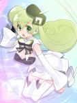  green_eyes green_hair hat headset long_hair macintosh macloid macne_nana madara_sai thighhighs 