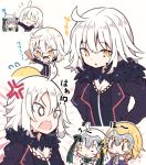  +++ 0_0 3girls :d ahoge bangs bell beni_shake black_dress black_jacket blonde_hair blush blush_stickers bow breasts capelet cleavage commentary_request dress eyebrows_visible_through_hair face_painting fate/grand_order fate_(series) flying_sweatdrops fur-trimmed_capelet fur-trimmed_jacket fur_trim green_bow green_ribbon hagoita hair_between_eyes hair_bow hanetsuki headpiece jacket jeanne_d&#039;arc_(alter)_(fate) jeanne_d&#039;arc_(fate) jeanne_d&#039;arc_(fate)_(all) jeanne_d&#039;arc_alter_santa_lily medium_breasts multiple_girls open_mouth paddle parted_lips purple_capelet ribbon silver_hair smile striped striped_bow striped_ribbon translation_request v-shaped_eyebrows white_background white_capelet wicked_dragon_witch_ver._shinjuku_1999 yellow_eyes 