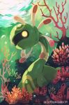  absurdres bluekomadori bubble commission cradily full_body green_skin highres pokemon pokemon_(creature) pokemon_(game) pokemon_rse solo underwater watermark web_address yellow_eyes 