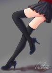  1girl artist_request black_footwear black_legwear boots fate/stay_night fate_(series) high_heels highres legs pantyhose shade skirt solo thigh-highs tohsaka_rin zettai_ryouiki 