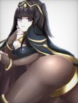  aone_hiiro ass bangle black_hair bodystocking bodysuit bracelet breasts bridal_gauntlets cape circlet cleavage covered_navel fire_emblem fire_emblem:_kakusei jewelry magic skin_tight tharja thighs tiara two_side_up 