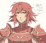  1girl absurdres armor fire_emblem fire_emblem:_mystery_of_the_emblem headband highres looking_at_viewer minerva_(fire_emblem) red_armor red_eyes redhead short_hair smile solo tecchen 