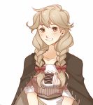  1girl absurdres braid brown_eyes brown_hair dress effie_(fire_emblem) fire_emblem fire_emblem_echoes:_mou_hitori_no_eiyuuou highres long_hair looking_at_viewer open_mouth smile solo tecchen twin_braids 