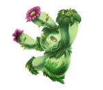  arm_up closed_mouth commentary creature endivinity flower full_body head_tilt looking_at_viewer maractus outstretched_arms pokemon pokemon_(creature) pokemon_(game) pokemon_bw solo spikes transparent_background yellow_eyes 