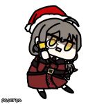 1girl animated_gif bell girls_frontline helianthus_(girls_frontline) monocle santa_hat seseren