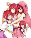  breasts closed_eyes hood hoodie hug kairi_(kingdom_hearts) karudoll kingdom_hearts kingdom_hearts_i kingdom_hearts_ii kingdom_hearts_iii long_hair medium_hair multiple_girls redhead 