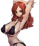  1girl amania_orz bikini breasts character_request cleavage green_eyes large_breasts long_hair redhead tagme under_boob 