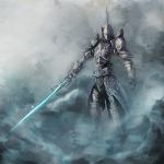  1boy armor demon&#039;s_souls fog gauntlets greaves helmet highres holding holding_sword holding_weapon oyu_(mxqxm) pauldrons penetrator solo souls_(from_software) sword weapon 