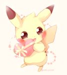  blush_stickers box creature gift gift_box hairy_pikachu highres holding holding_box looking_at_viewer no_humans open_mouth piano_(mymel0v) pikachu pokemon pokemon_(creature) pokemon_(game) pokemon_rgby ribbon signature simple_background solo white_background 