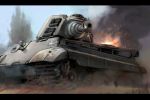  fire ground_vehicle military military_vehicle motor_vehicle shinmai_(kyata) sky tank tiger_ii world_of_tanks 