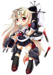  1girl animalization black_ribbon blonde_hair bullet crossover fang horse horse_ears kantai_collection my_little_pony my_little_pony_friendship_is_magic no_humans parody pony red_eyes ribbon school_uniform tagme weapon yuudachi_(kantai_collection) 