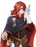  1boy alvis_(fire_emblem) bouquet fire_emblem fire_emblem:_seisen_no_keifu flower highres long_hair looking_at_viewer male_focus redhead rose 
