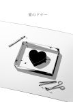 avogado6 blood blood_stain commentary greyscale heart monochrome no_humans original scalpel tagme tray 