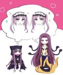  2girls blush breasts cleavage collar commentary_request dual_persona euryale fate/grand_order fate_(series) gorgon_(fate) hairband heart highres hood hoodie imagining lolita_hairband long_braid long_hair medusa_(fate) medusa_(fate)_(all) medusa_(lancer)_(fate) multiple_girls navel no_nose open_mouth purple_hair rider scales shared_thought_bubble siblings sidelocks sisters smile snake_hair snake_tail sparkle stheno thought_bubble twins twintails very_long_hair violet_eyes you_at_pome 