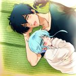  blue_hair family father_and_son jigoku_sensei_nube male nueno_meisuke sleeping 