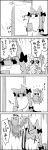  4koma animal_ears bow braid butterfly candy cat_ears cat_tail comic commentary_request cup emphasis_lines flying food greyscale hair_bow hat highres hitting holding holding_cup kaenbyou_rin kneeling lily_white lollipop long_hair monochrome multiple_tails shaded_face smile sunglasses swirl_lollipop tail tani_takeshi touhou translation_request trembling twin_braids wide_sleeves wings yukkuri_shiteitte_ne 