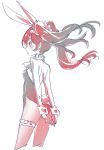  1girl alternate_hairstyle animal_ears bunny_girl bunny_tail commentary cravat iesupa neo_(rwby) rabbit_ears rwby sleeve_cuffs solo tail twintails 
