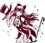  1girl blake_belladonna bow bowtie bunny_girl bunny_tail cane commentary cravat garters hat iesupa rwby tail top_hat yellow_eyes 