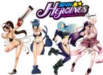  alternate_costume angel_(kof) animal_ears animal_print asamiya_athena asukatology bikini blue_hair blush boots bra breasts chaps cleavage cow_print cowboy_boots cropped_jacket dress fatal_fury fingerless_gloves full_body gloves hair_over_one_eye kula_diamond leona_heidern long_hair looking_at_viewer magical_girl multiple_girls nib_pen_(medium) open_mouth ponytail shiranui_mai snk snk_heroines:_tag_team_frenzy strapless strapless_bra swimsuit the_king_of_fighters traditional_media underwear white_background 