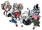  &gt;_&lt; 6+girls anger_vein antenna_hair beret blonde_hair blue_eyes brown_hair commentary_request crying crying_with_eyes_open depth_charge etorofu_(kantai_collection) from_behind hair_ribbon hands_on_hips hat kantai_collection katori_(kantai_collection) kunashiri_(kantai_collection) long_hair matsuwa_(kantai_collection) multiple_girls necktie o_o open_mouth pantyhose pink_hair ponytail purple_hair red_eyes ribbon richelieu_(kantai_collection) school_uniform serafuku shinkaisei-kan simple_background submarine_new_hime tears terrajin torpedo white_background white_skin yura_(kantai_collection) 