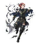  1boy armor axe battle_axe cape fire_emblem fire_emblem:_kakusei fire_emblem_heroes full_body gauntlets highres jerome_(fire_emblem) official_art pants pelvic_curtain redhead short_hair solo transparent_background weapon 