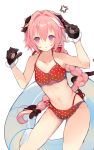  1boy :&lt; anger_vein artist_name astolfo_(fate) bangs bare_arms bare_shoulders bikini black_bow blush bow braid cat_paws cat_tail claw_pose claws closed_mouth collarbone commentary_request dot_nose fate/apocrypha fate_(series) flat_chest gloves hair_between_eyes hair_bow hair_intakes halter_top halterneck hands_up highleg highleg_bikini highres innertube itohime long_hair looking_at_viewer male_focus multicolored_hair navel no_eyebrows parted_bangs paw_gloves paws pink_hair polka_dot polka_dot_bikini red_bikini see-through side-tie_bikini simple_background single_braid solo stomach streaked_hair string_bikini swimsuit tail trap two-tone_hair very_long_hair violet_eyes white_background white_hair 