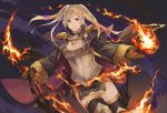  1girl blush breasts cape female_my_unit_(fire_emblem:_kakusei) fire fire_emblem fire_emblem:_kakusei fire_emblem_heroes gimurei gloves hood kamu_(kamuuei) long_hair looking_at_viewer my_unit_(fire_emblem:_kakusei) simple_background smile solo twintails white_hair 