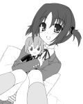  doll hayate_no_gotoku! kneehighs monochrome nishizawa_ayumu otamon panties short_twintails sitting socks striped striped_panties twintails underwear 